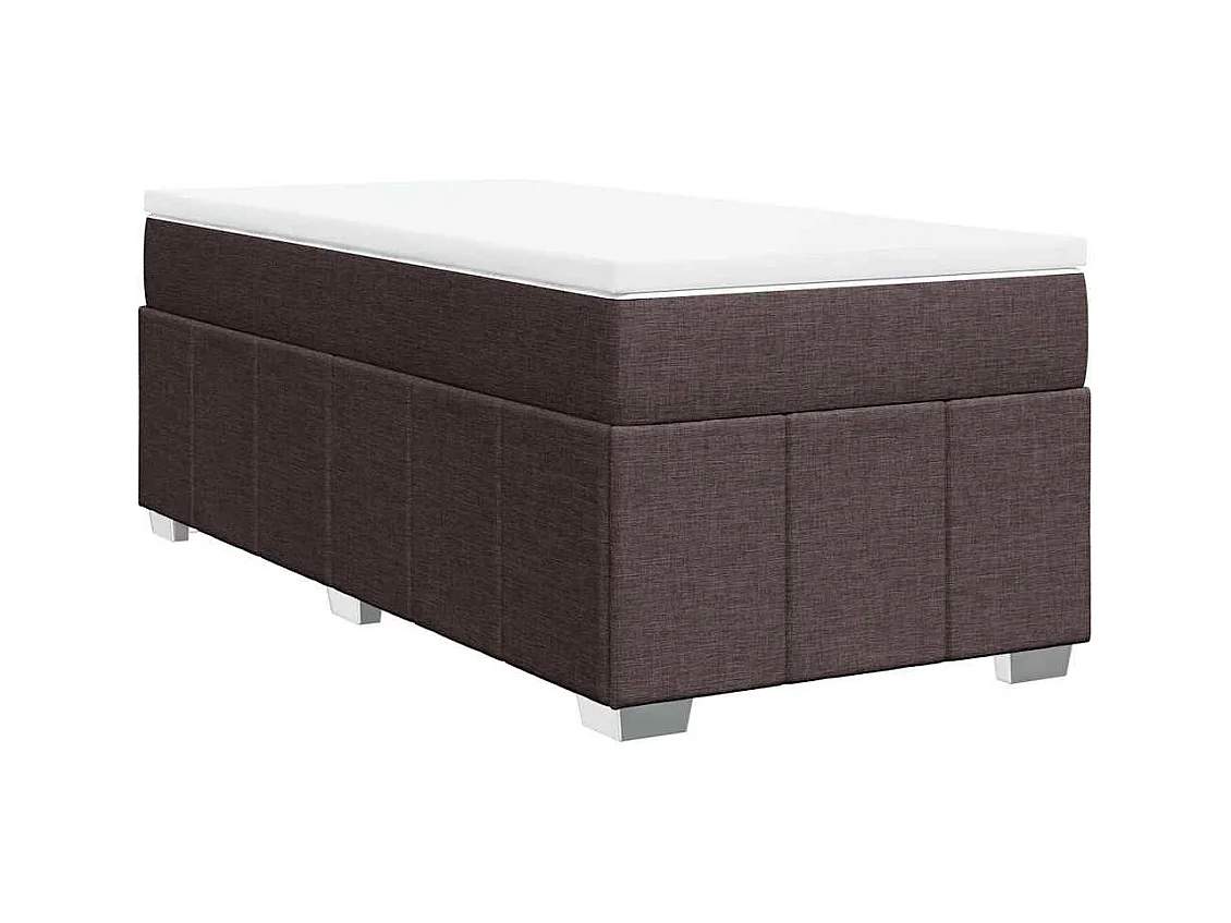 Boxspring met matras stof donkerbruin 100x200 cm