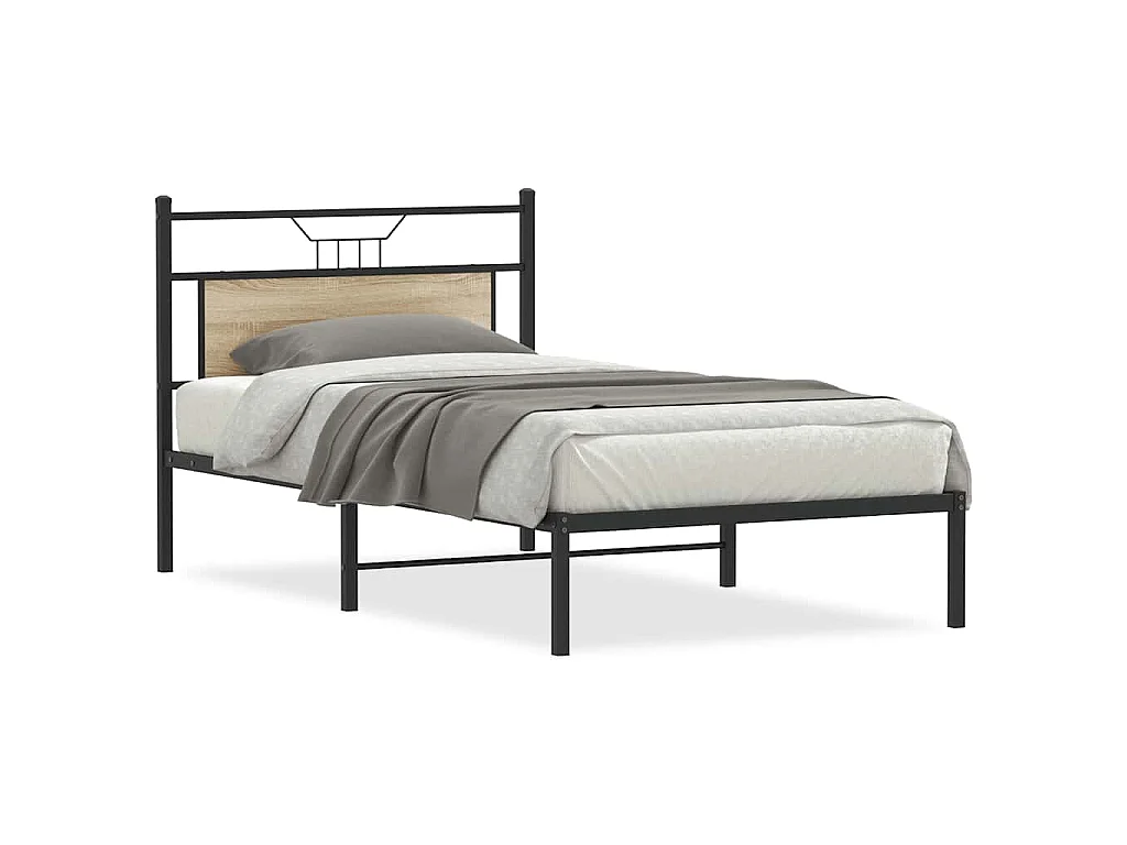 Cadre de lit sans matelas chêne sonoma 100x190 cm