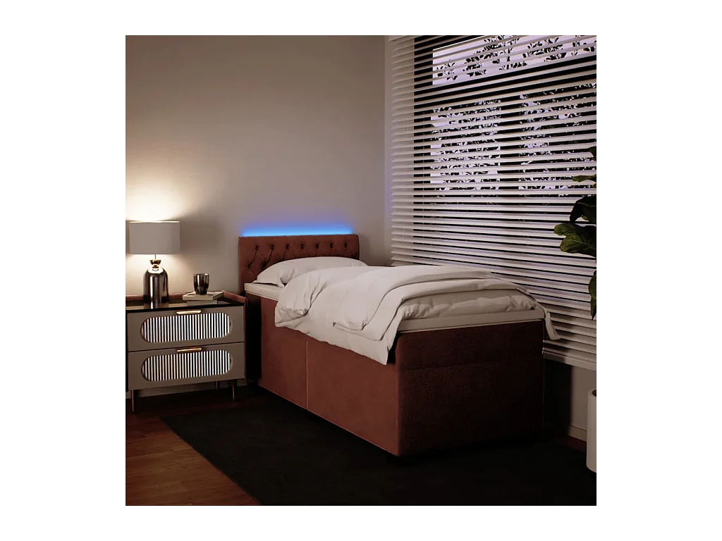 Boxspringbett mit Matratze Rosa 90x200 cm Samt