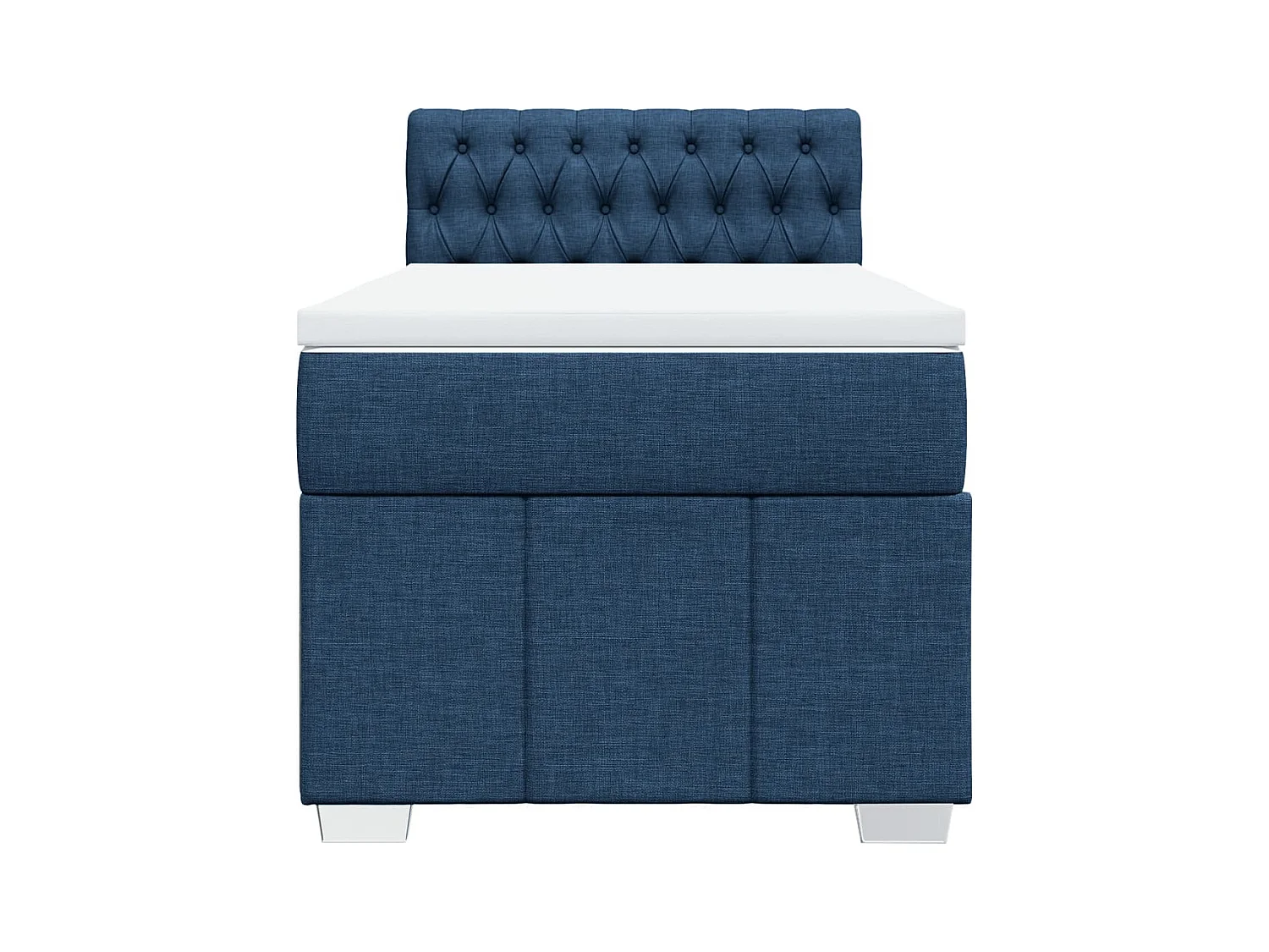 Boxspringbett mit Matratze Blau 90x200 cm Stoff