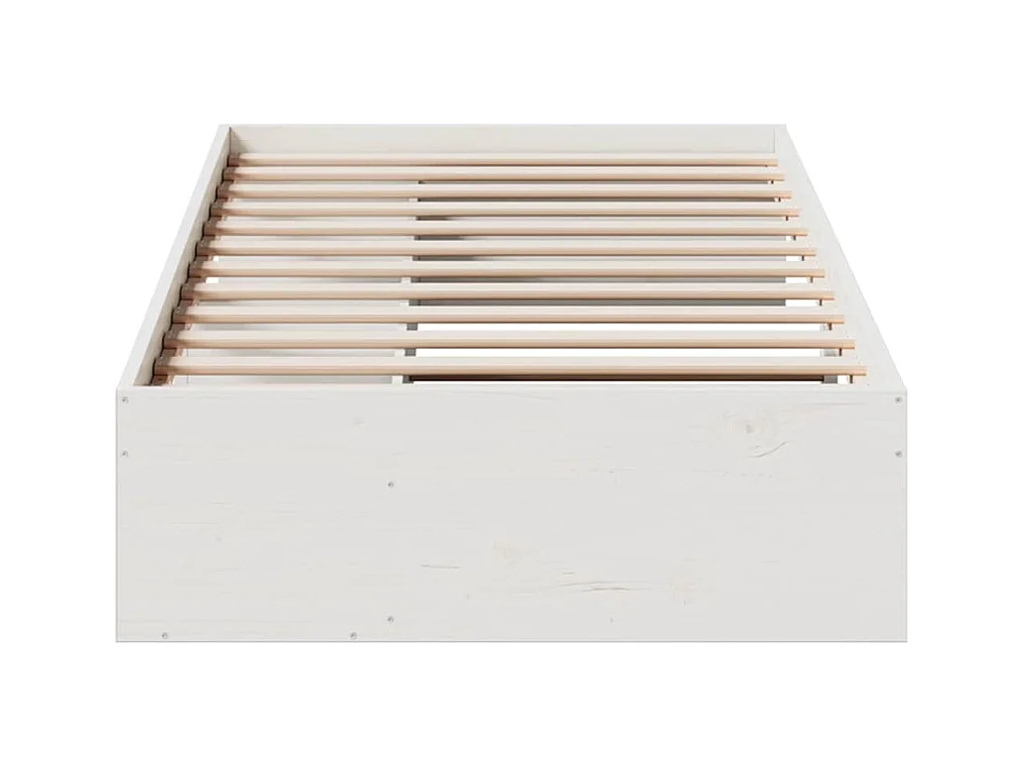 Diván sin colchón blanco 100x200 cm madera maciza de pino