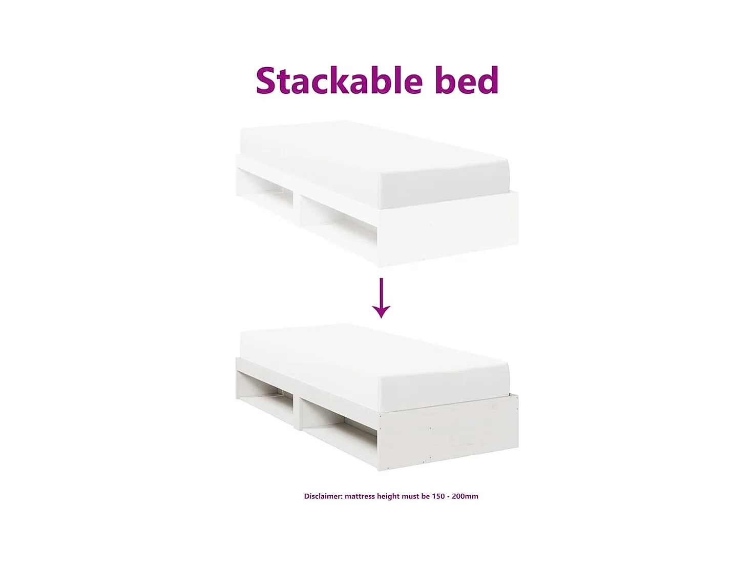 Diván sin colchón blanco 100x200 cm madera maciza de pino