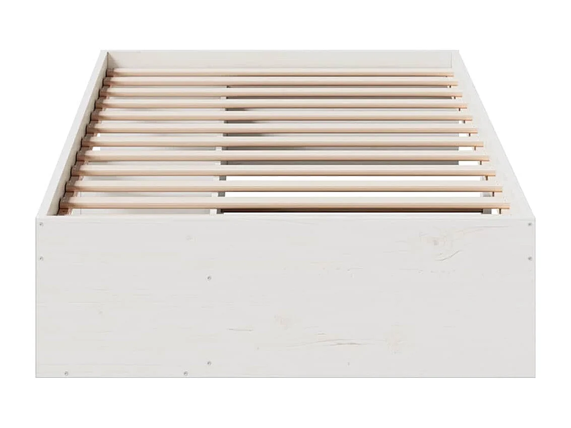 Diván sin colchón blanco 100x200 cm madera maciza de pino
