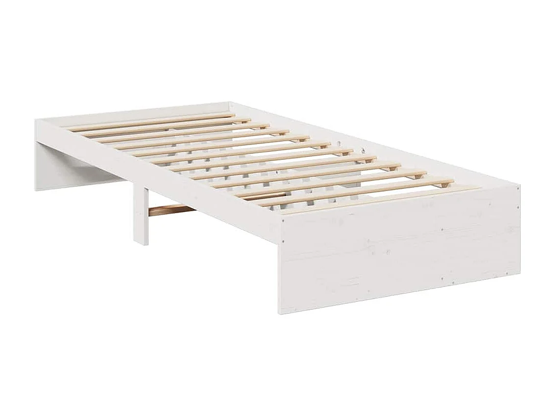Diván sin colchón blanco 100x200 cm madera maciza de pino