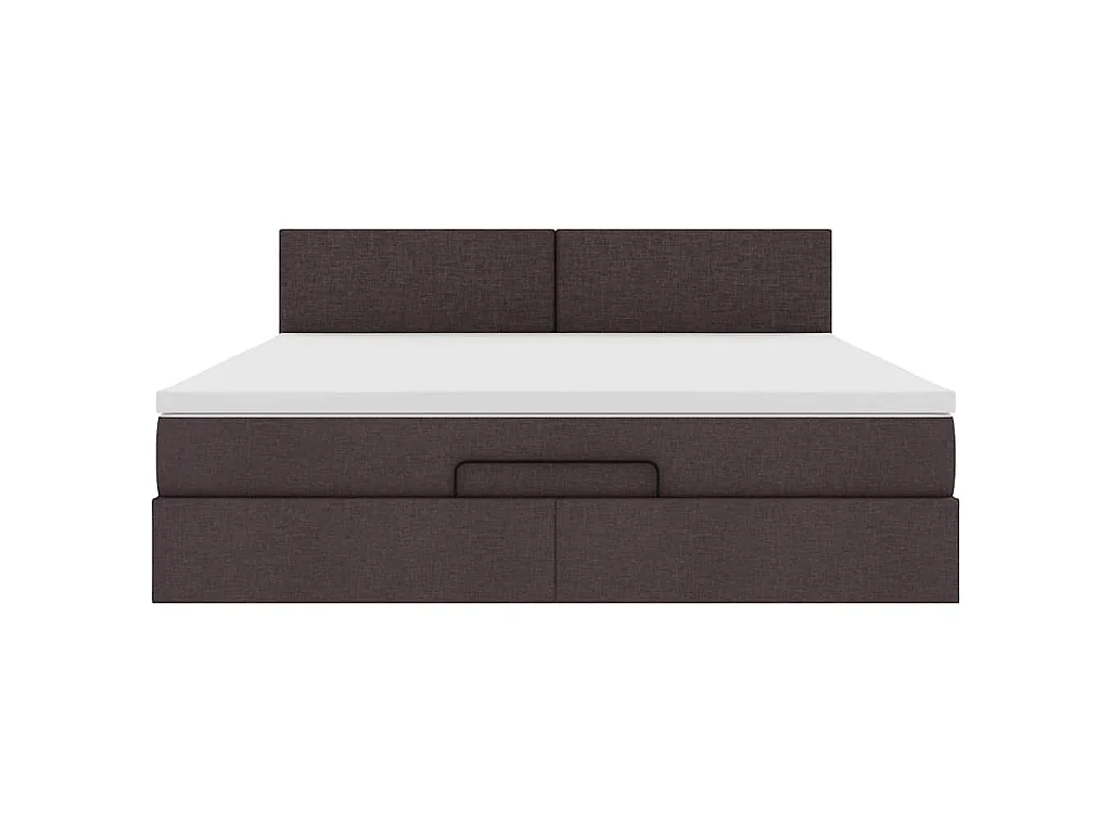 Estructura cama otomana colchón tela marrón oscuro 160x200 cm