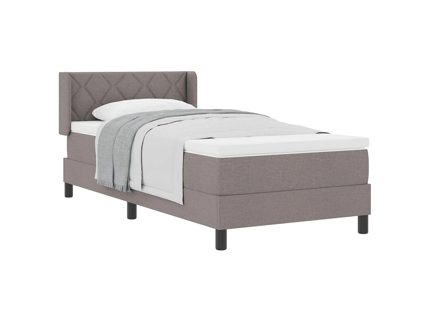 Boxspringbed met hoofdeinde Taupe 200 x 90 cm Stof