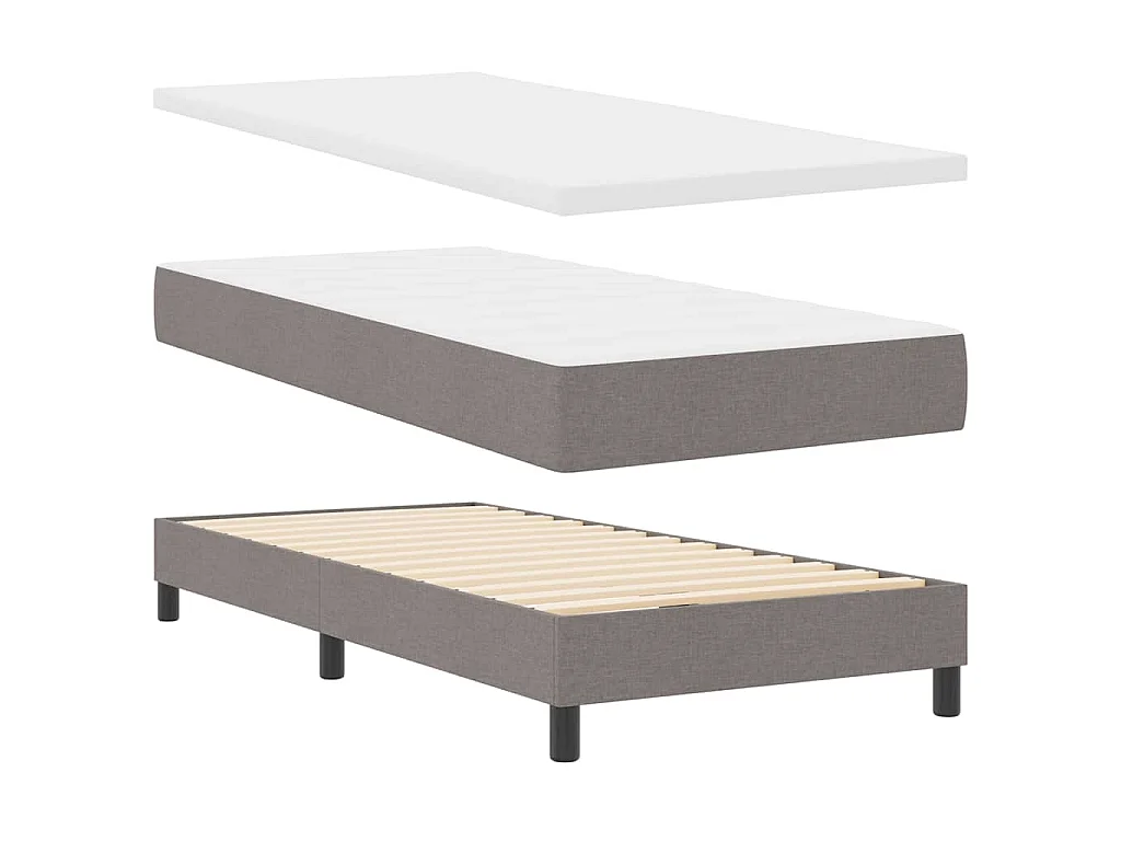 Boxspringbed met hoofdeinde Taupe 200 x 90 cm Stof