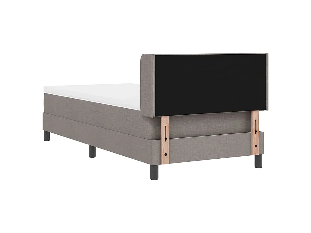 Boxspringbed met hoofdeinde Taupe 200 x 90 cm Stof