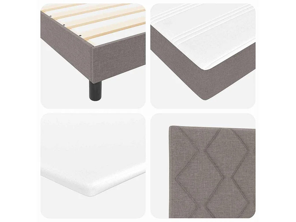 Boxspringbed met hoofdeinde Taupe 200 x 90 cm Stof