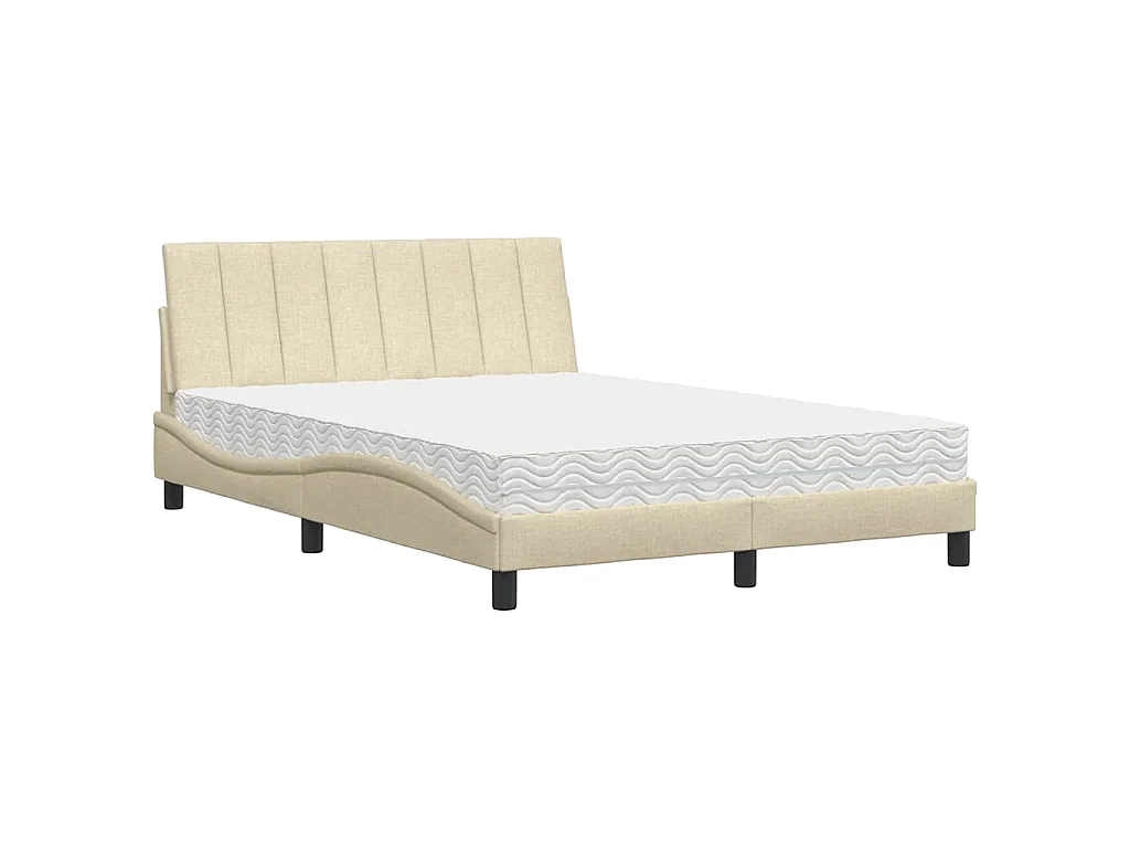 Bed met matras "Hanko" stof crèmekleurig 140x200 cm