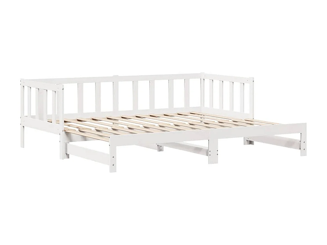 Tagesbett Ausziehbar mit Schubladen ohne Matratze Weiß 90x200cm