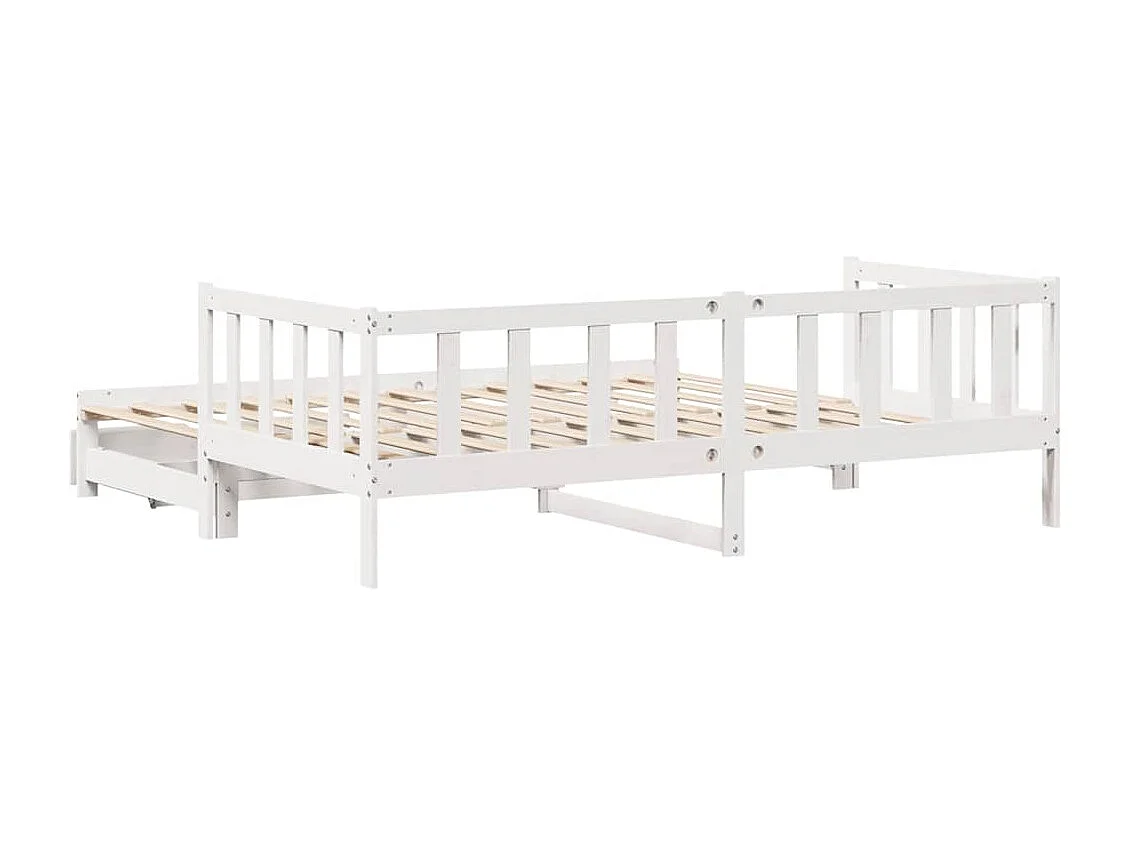 Tagesbett Ausziehbar mit Schubladen ohne Matratze Weiß 90x200cm