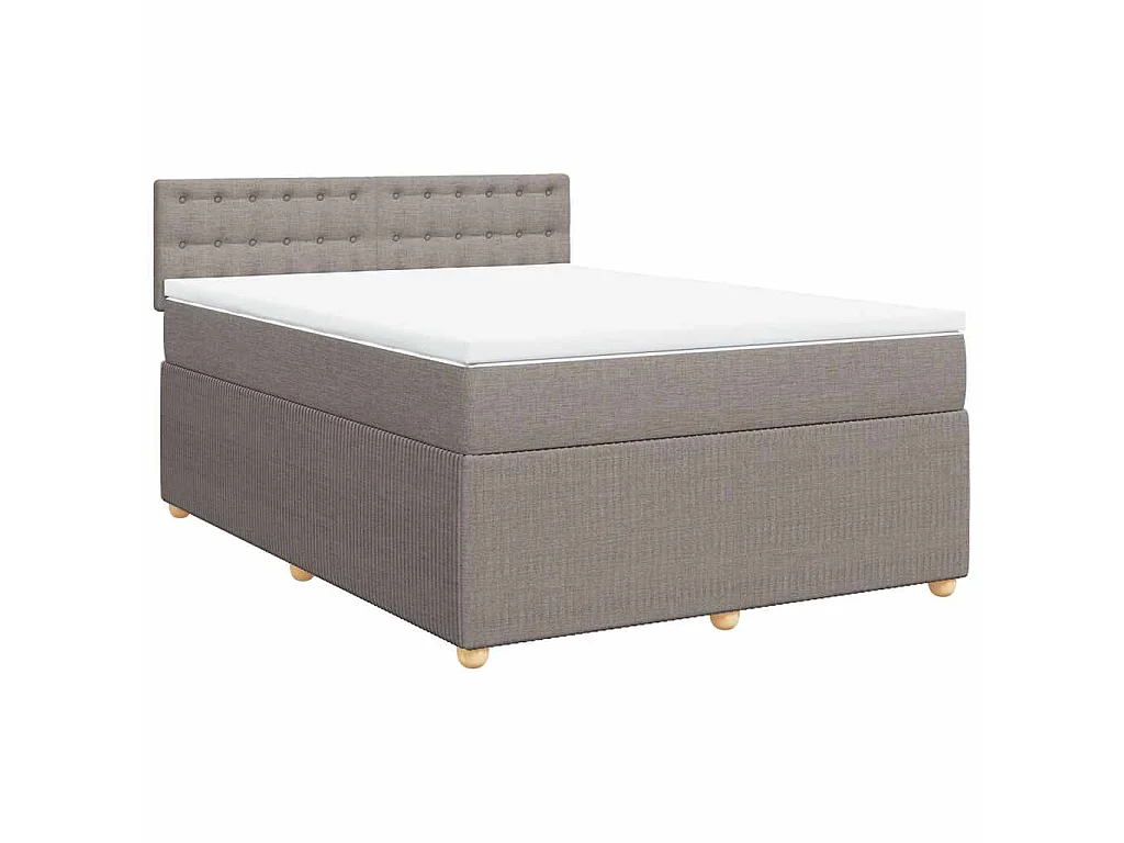 Boxspringbett mit Matratze Taupe 140x190 cm Stoff