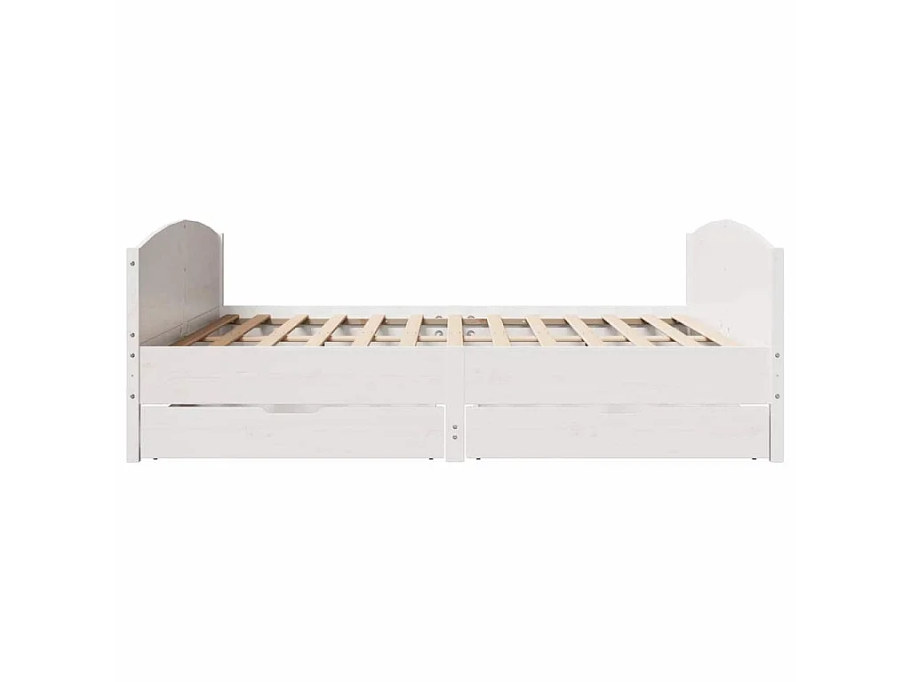 Massivholzbett ohne Matratze Weiß 160x200 Kiefernholz