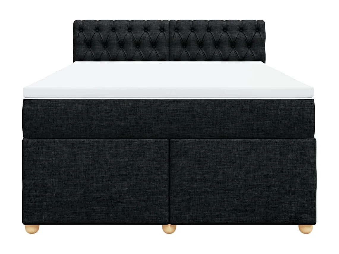 Cama com molas/colchão 140x190 cm tecido preto
