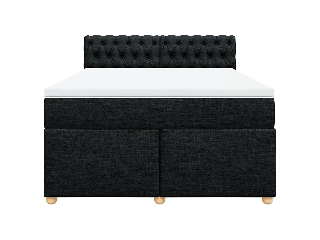 Boxspringbett mit Matratze Schwarz 140x190 cm Stoff