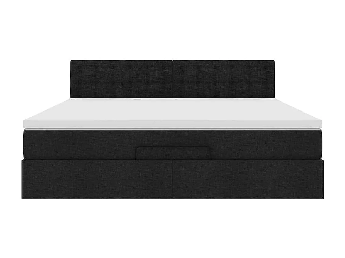 Ottoman bed met matras 160x200cm stof zwart