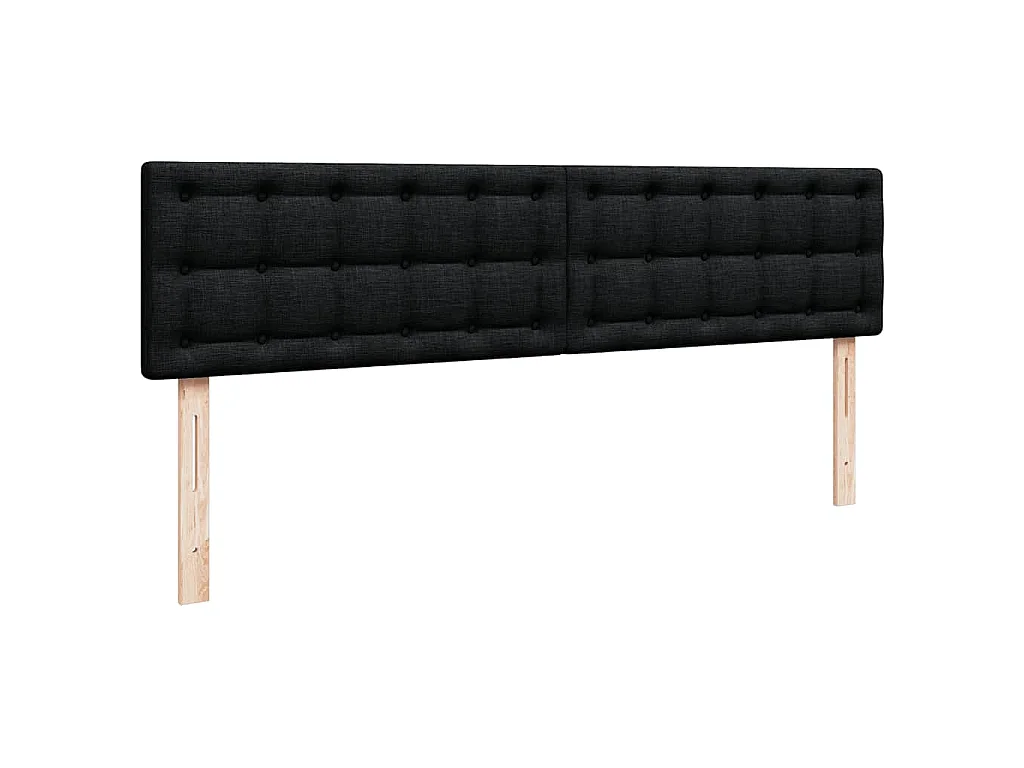Struttura Letto Pouf con Materasso Nero 160x200 cm in Tessuto