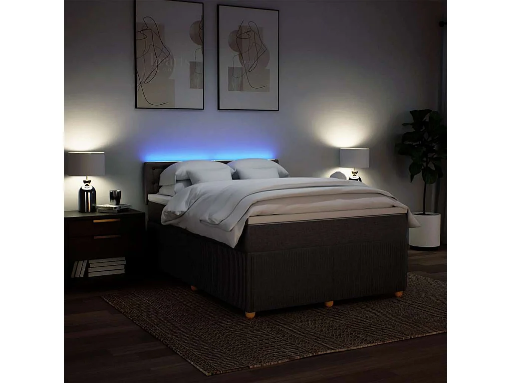 Sommier à lattes de lit avec matelas Marron foncé 140x200 cm