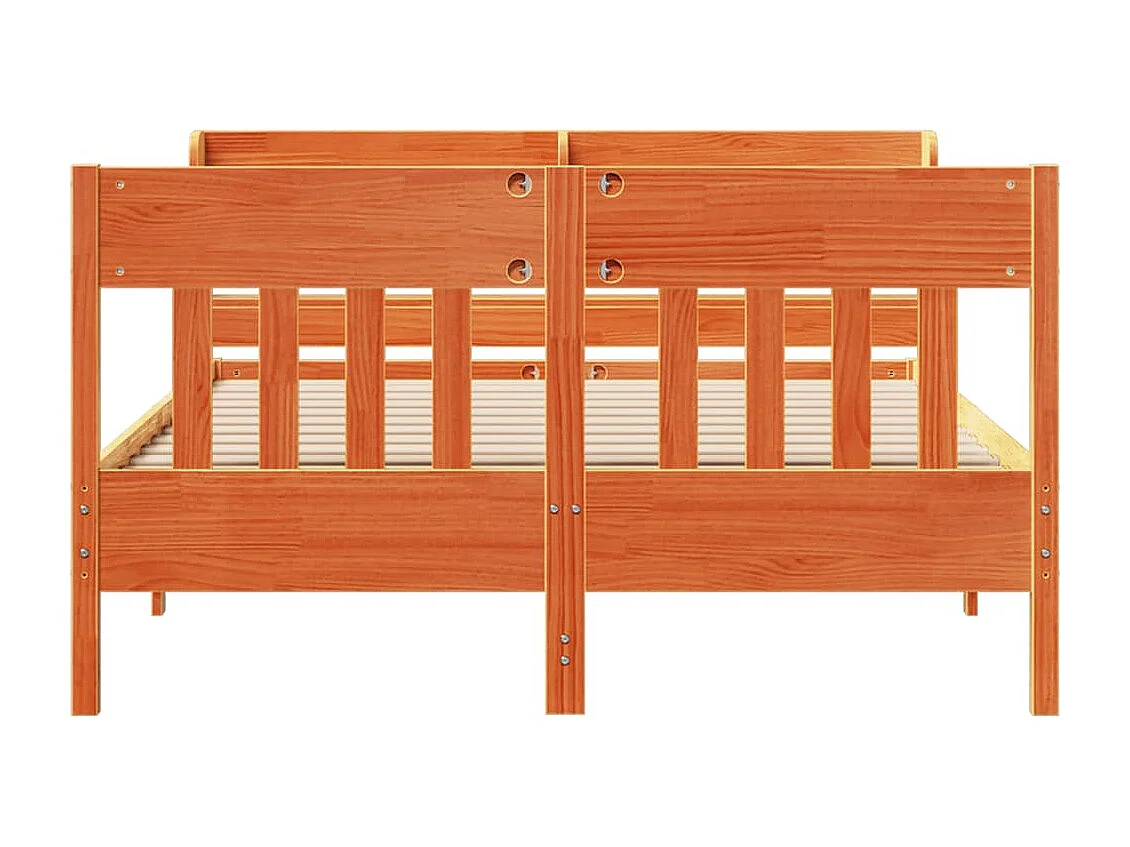 Letto senza Materasso Marrone Cera 160x200 cm in Legno di Pino