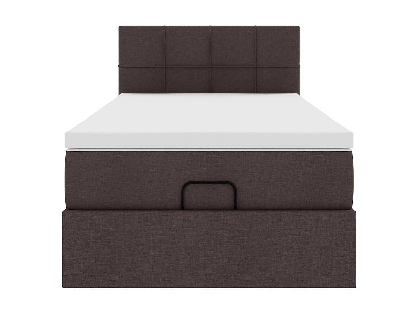 Ottoman bed met matras en LED's 100x200 cm stof donkerbruin