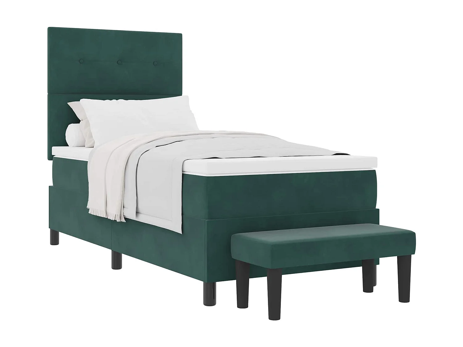 Boxspring bed met matras Donkergroen 90 x 200 cm Fluweel