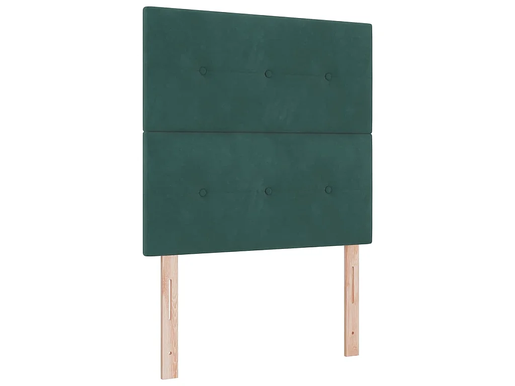 Boxspringbett mit Kopfteil Dunkelgrün 200 x 90 cm Samt