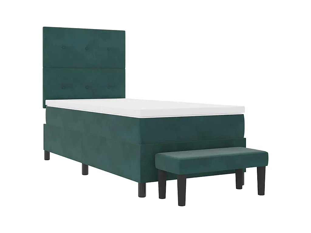 Boxspringbett mit Kopfteil Dunkelgrün 200 x 90 cm Samt