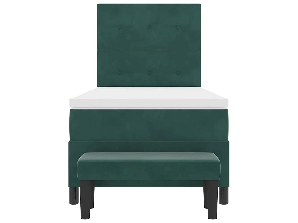 Boxspringbett mit Kopfteil Dunkelgrün 200 x 90 cm Samt