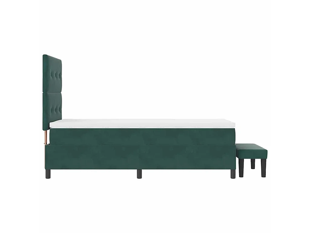 Boxspringbett mit Kopfteil Dunkelgrün 200 x 90 cm Samt