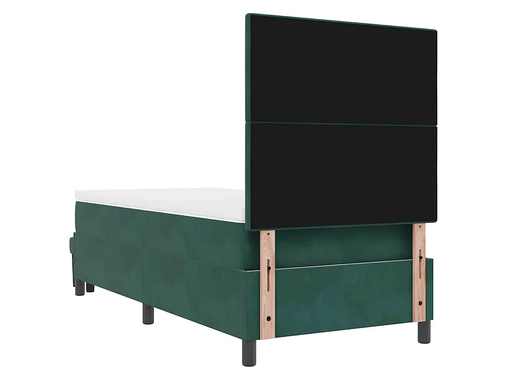 Boxspringbett mit Kopfteil Dunkelgrün 200 x 90 cm Samt