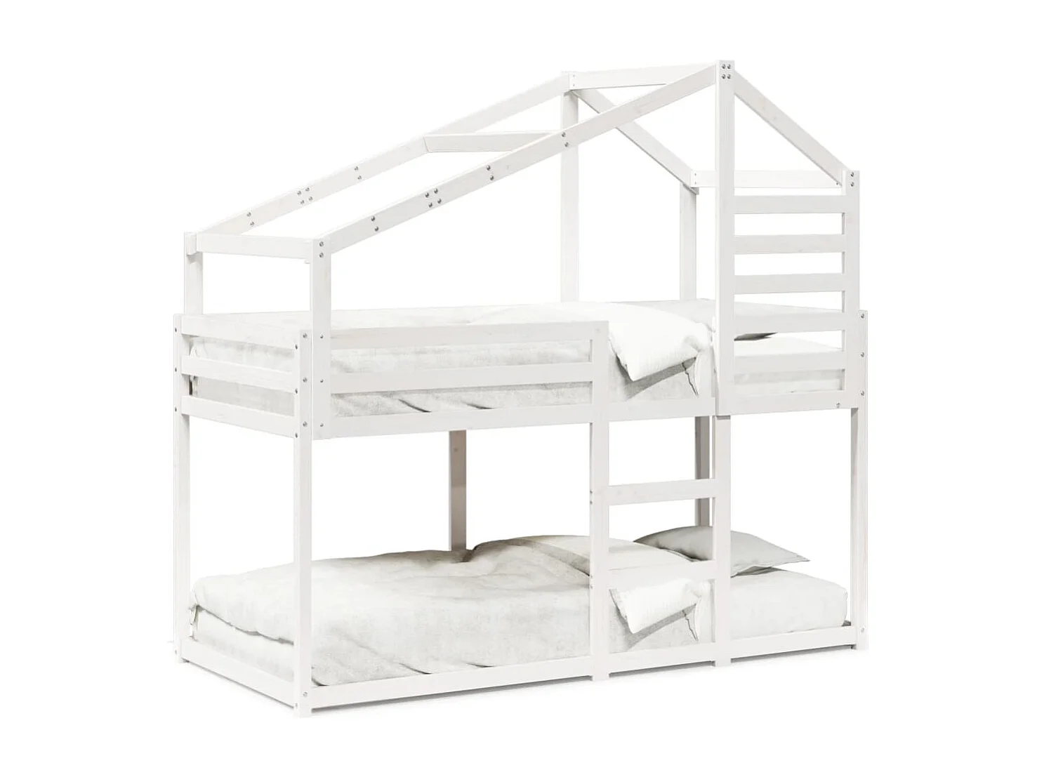 Lit superposé sans matelas blanc 90x200 cm bois de pin massif