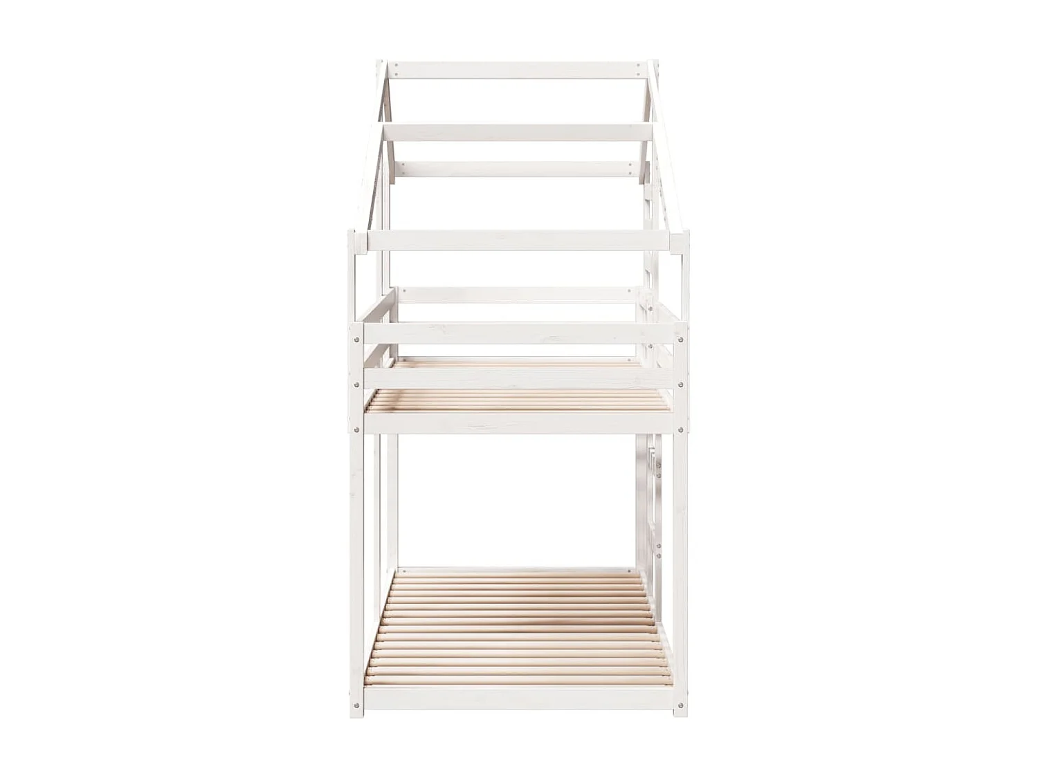 Lit superposé sans matelas blanc 90x200 cm bois de pin massif