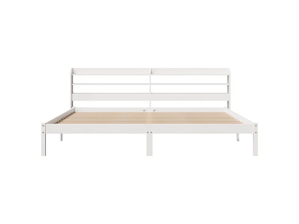 Cama sem colchão 180x200 cm madeira de pinho maciça branco