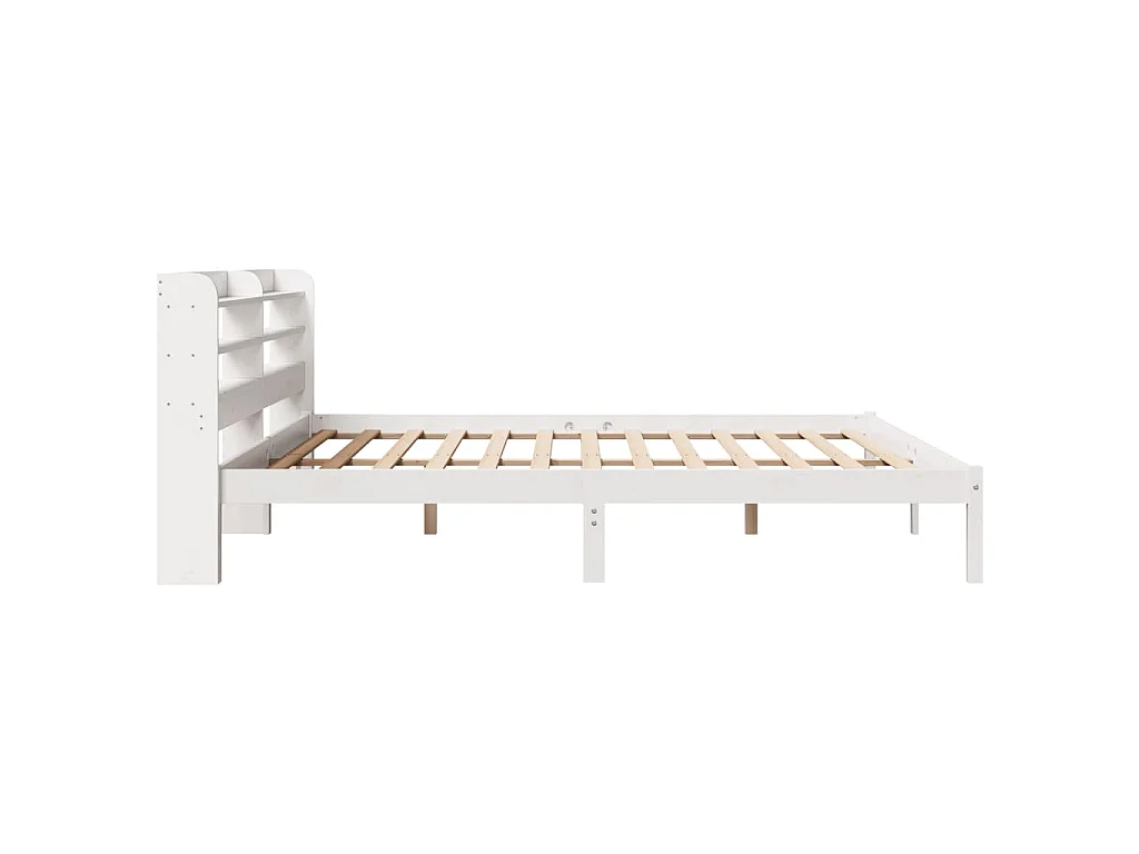 Cama sem colchão 180x200 cm madeira de pinho maciça branco