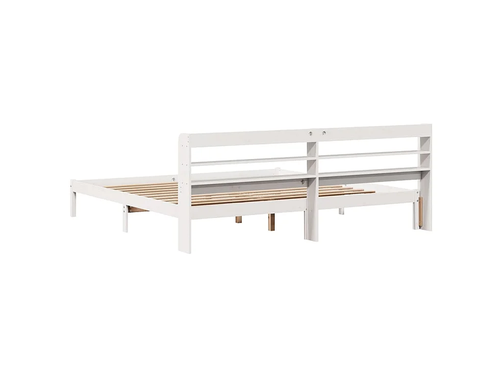 Cama sem colchão 180x200 cm madeira de pinho maciça branco