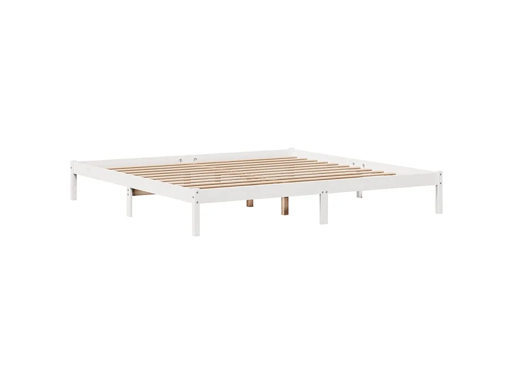 Cama sem colchão 180x200 cm madeira de pinho maciça branco