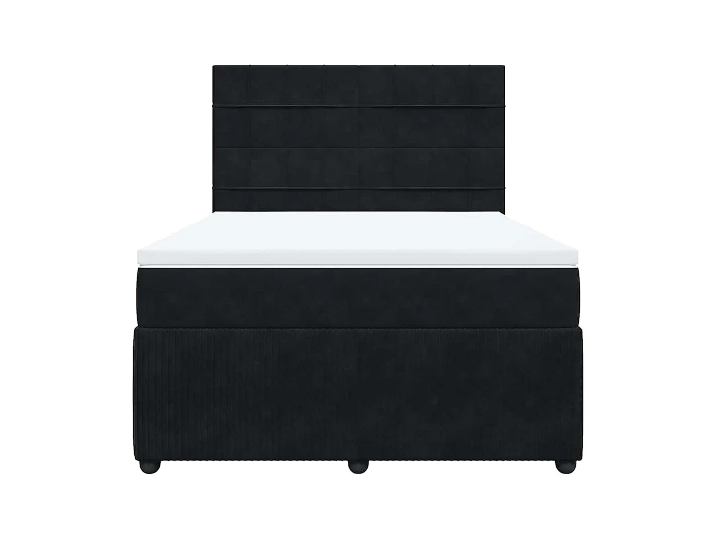 Sommier à lattes de lit avec matelas Noir 140x190 cm Velours