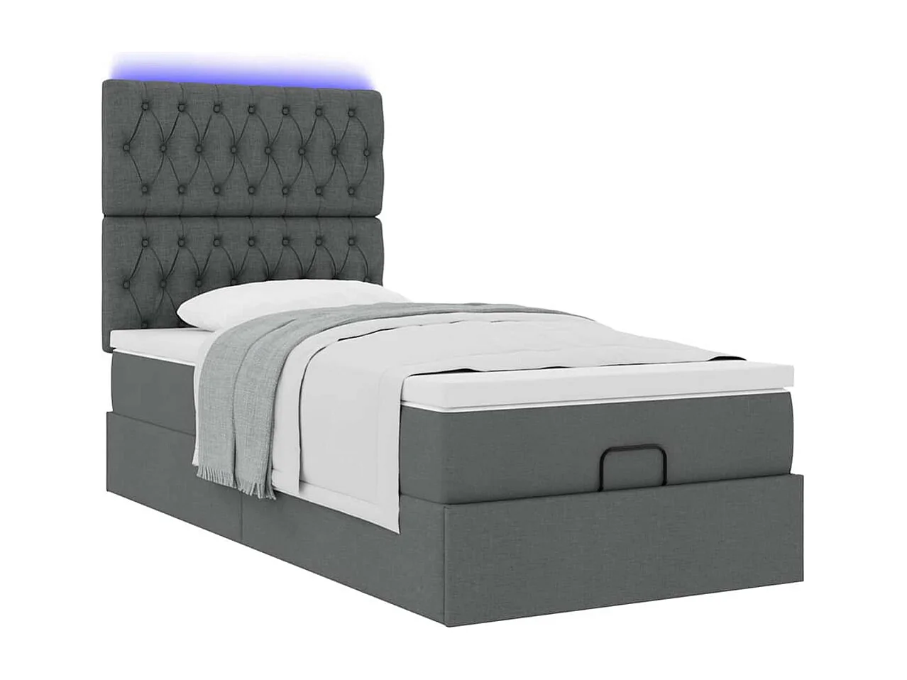 Struttura Letto Pouf con Materasso 90x190 cm in Tessuto