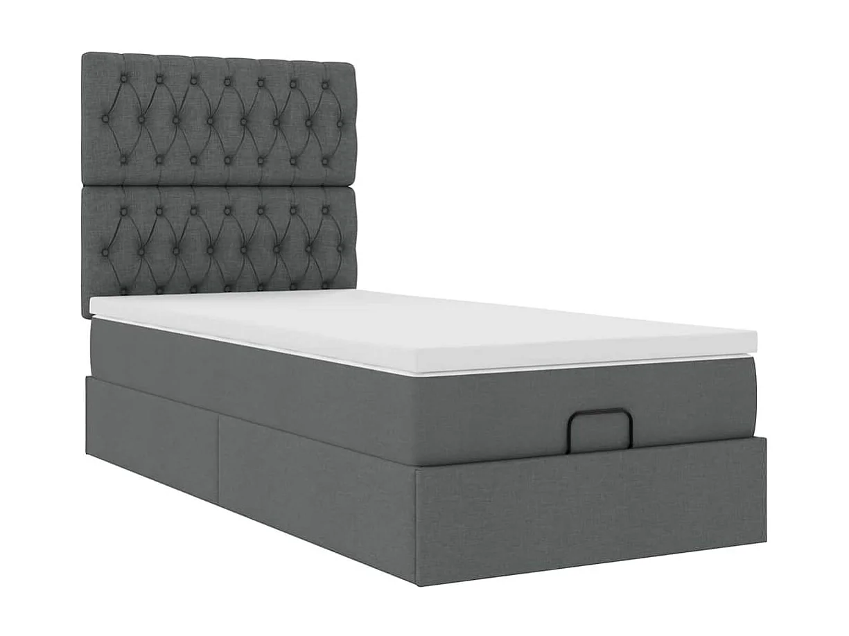 Struttura Letto Pouf con Materasso 90x190 cm in Tessuto
