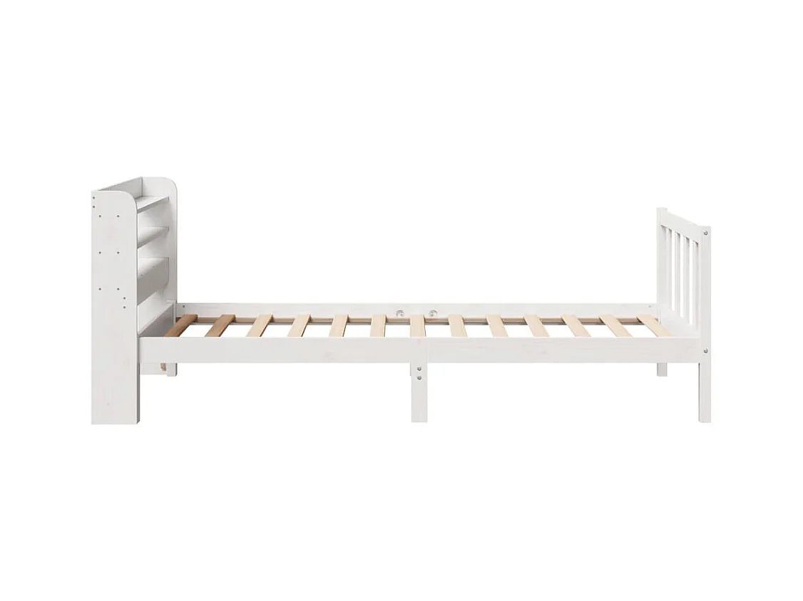 Cadre de lit sans matelas blanc 90x200 cm bois de pin massif
