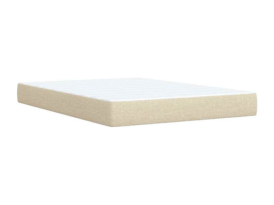 Boxspringbett mit Matratze Creme 140x190 cm Stoff