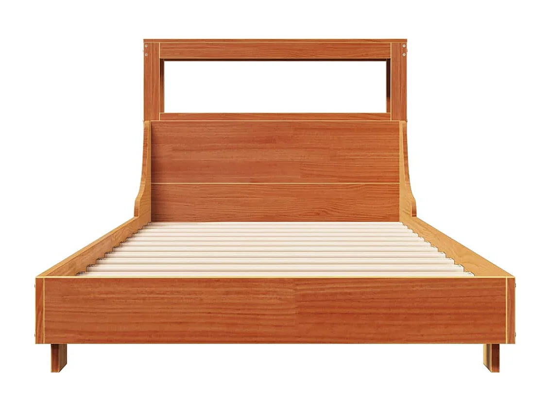 Bedframe zonder matras massief grenenhout wasbruin 90x200 cm