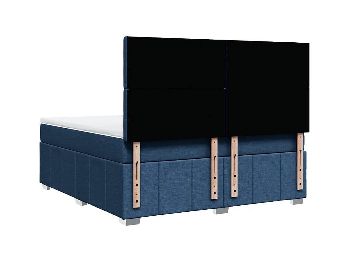Sommier à lattes de lit avec matelas Bleu 180x200 cm Tissu