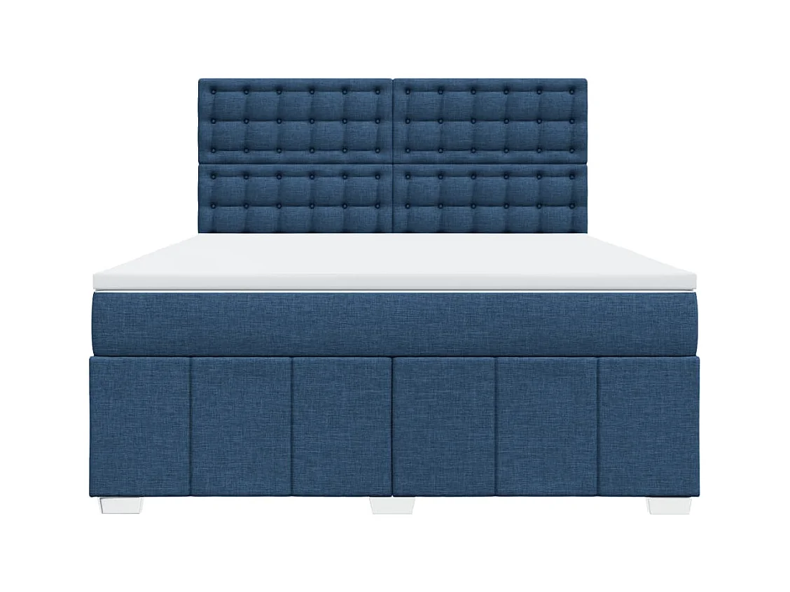 Sommier à lattes de lit avec matelas Bleu 180x200 cm Tissu