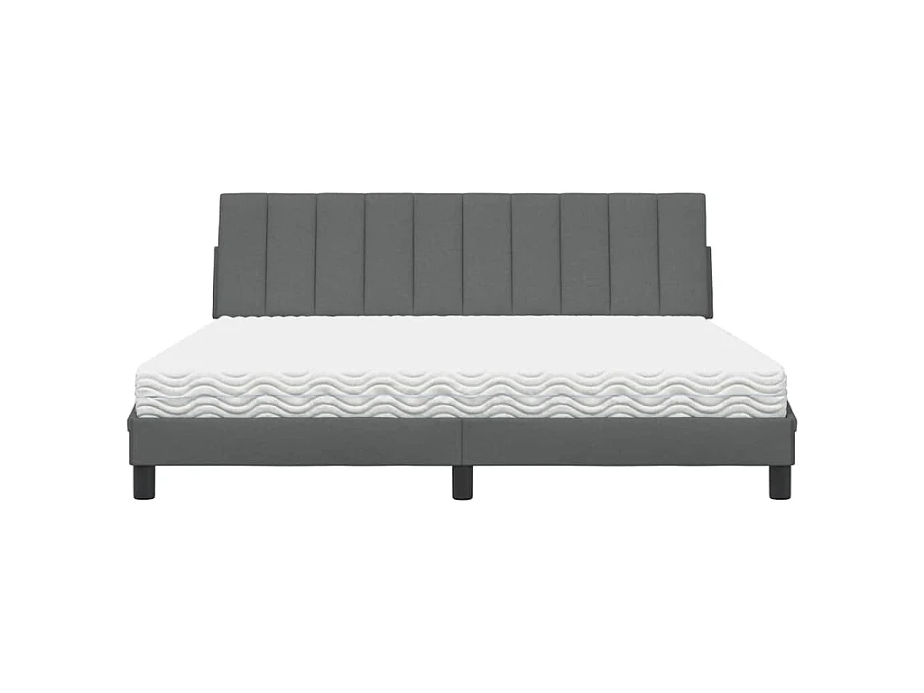Bett mit Matratze "Hanko" Dunkelgrau 180x200 cm Stoff