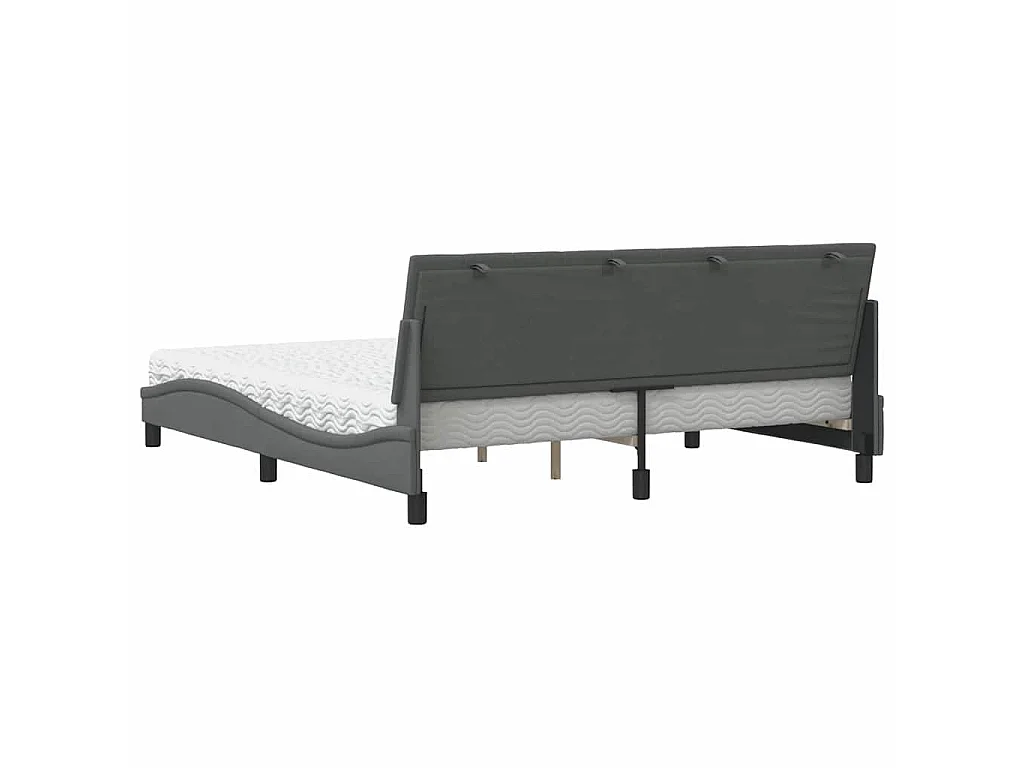 Bett mit Matratze "Hanko" Dunkelgrau 180x200 cm Stoff