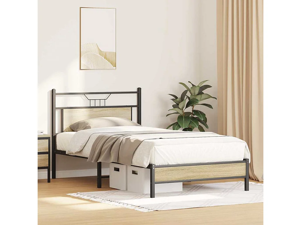 Bedframe zonder matras hout sonoma eikenkleurig 100x200 cm