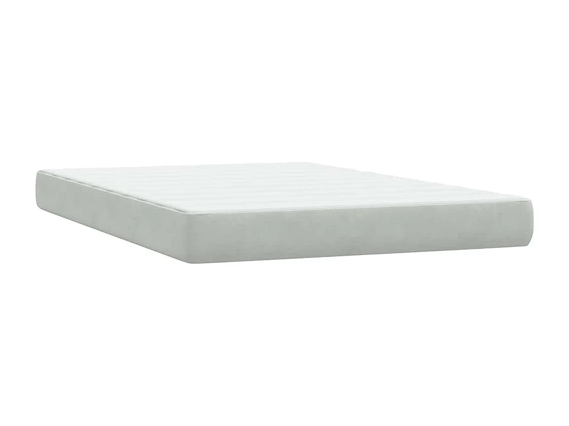 Sommier à lattes de lit et matelas gris clair 160x220cm velours