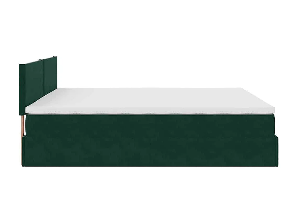 Estrutura de cama otomana com colchão 180x200 cm verde escuro